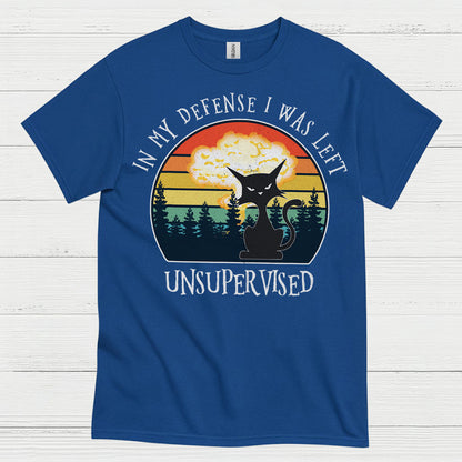 Unsupervised Cat Defense Humor T Shirt
