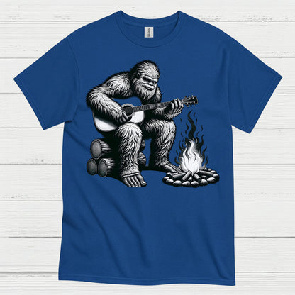 Bigfoot Playing Guitar Campfire T Shirt