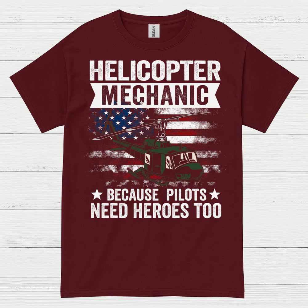 Helicopter Mechanic Heroes Aviation T Shirt
