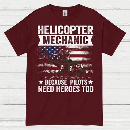 Helicopter Mechanic Heroes Aviation T Shirt
