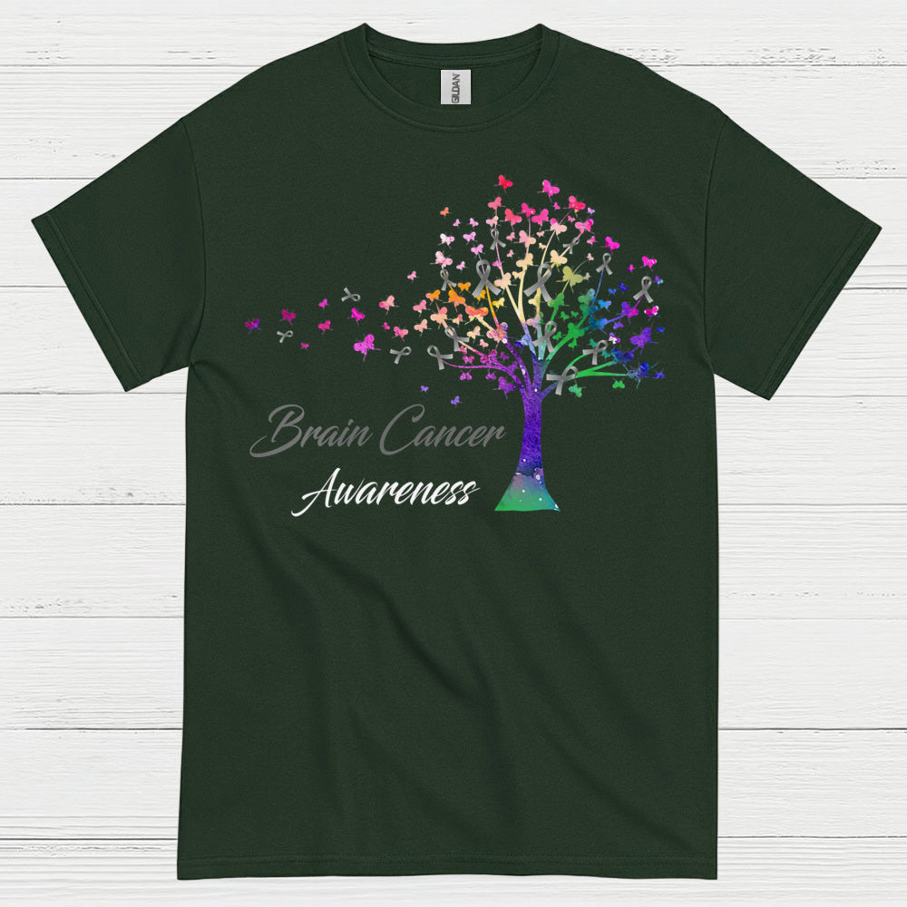 Brain Cancer Awareness Rainbow Tree T Shirt