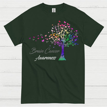 Brain Cancer Awareness Rainbow Tree T Shirt