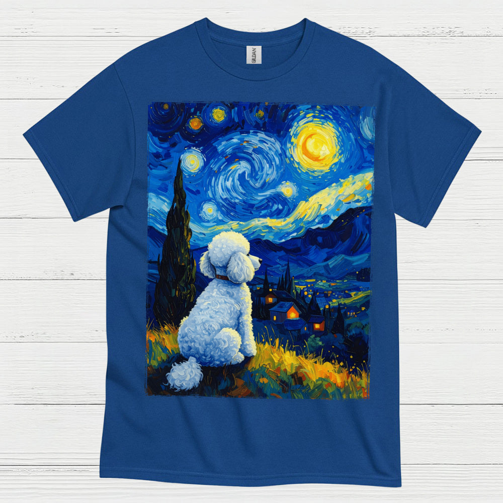 Peaceful Dog Starry Night Art T Shirt