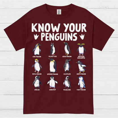 Know Your Penguins Educational Graphic T Shirt