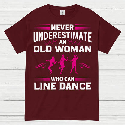 Line Dance Old Woman Funny T Shirt