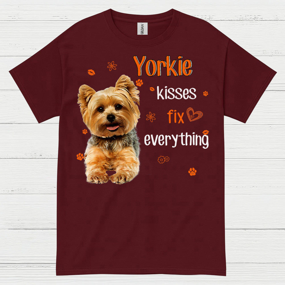 Yorkie Kisses Fix Everything Dog T Shirt