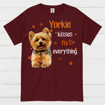Yorkie Kisses Fix Everything Dog T Shirt