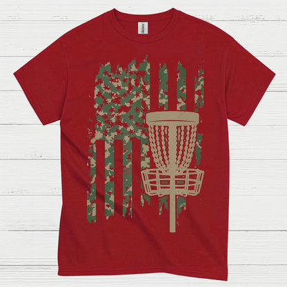 Patriotic Disc Golf Camo Flag T Shirt