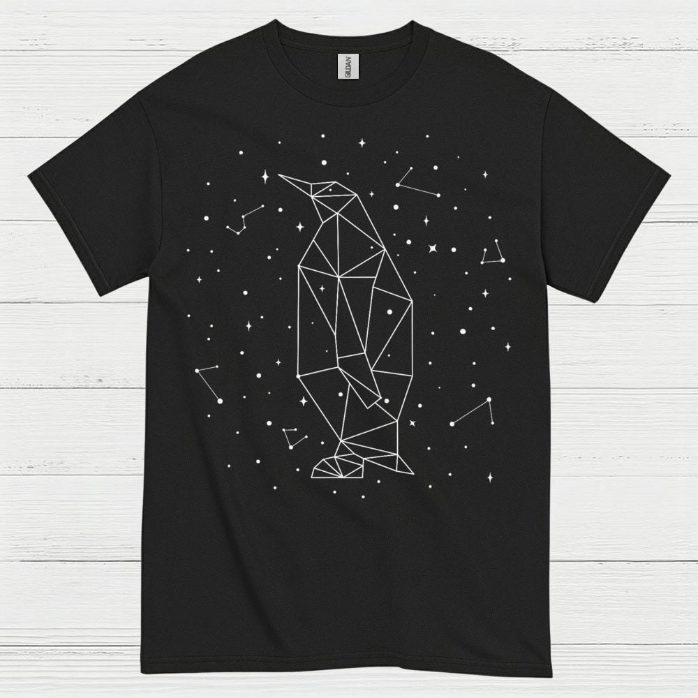 Geometric Penguin Constellation Minimal Art T Shirt