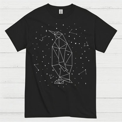 Geometric Penguin Constellation Minimal Art T Shirt