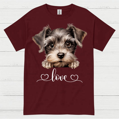 Cute Schnauzer Love Heart T Shirt