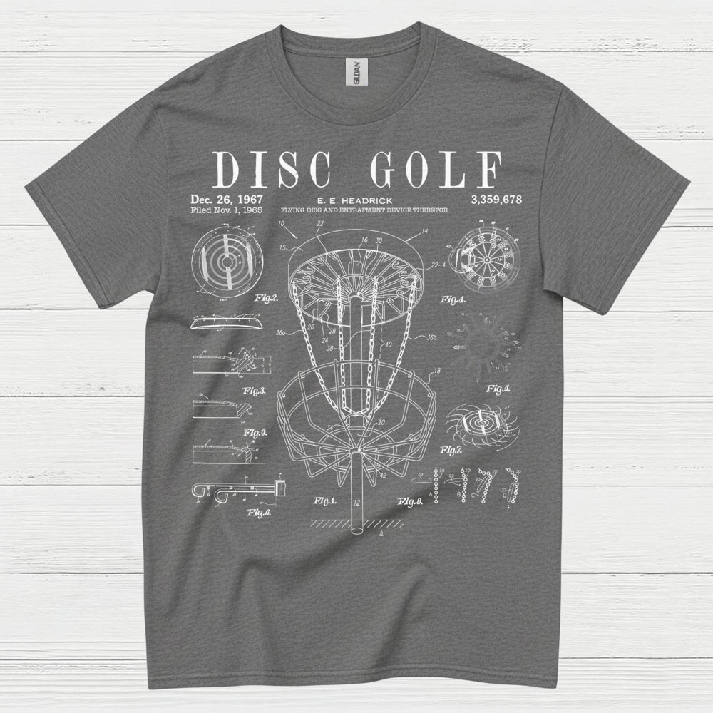 Disc Golf Patent Blueprint T Shirt