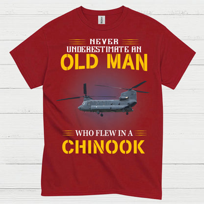 Never Underestimate An Old Man Chinook T Shirt
