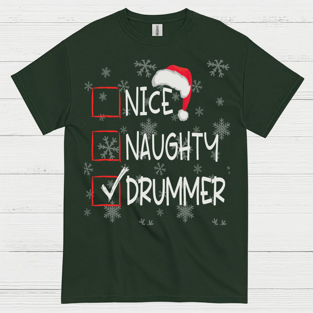 Checked Drummer Christmas T Shirt