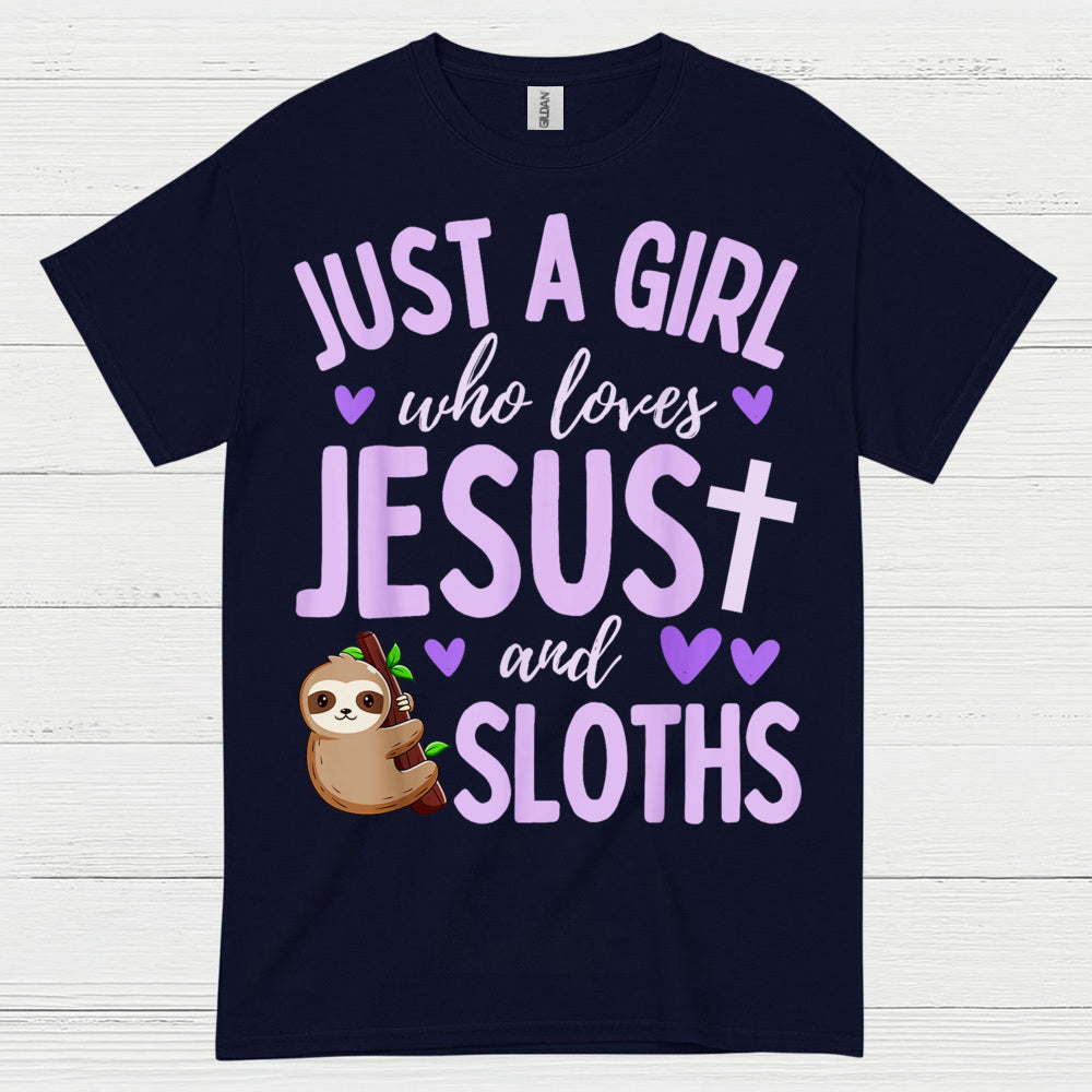 Just A Girl Who Loves Jesus And Sloths T Shirt