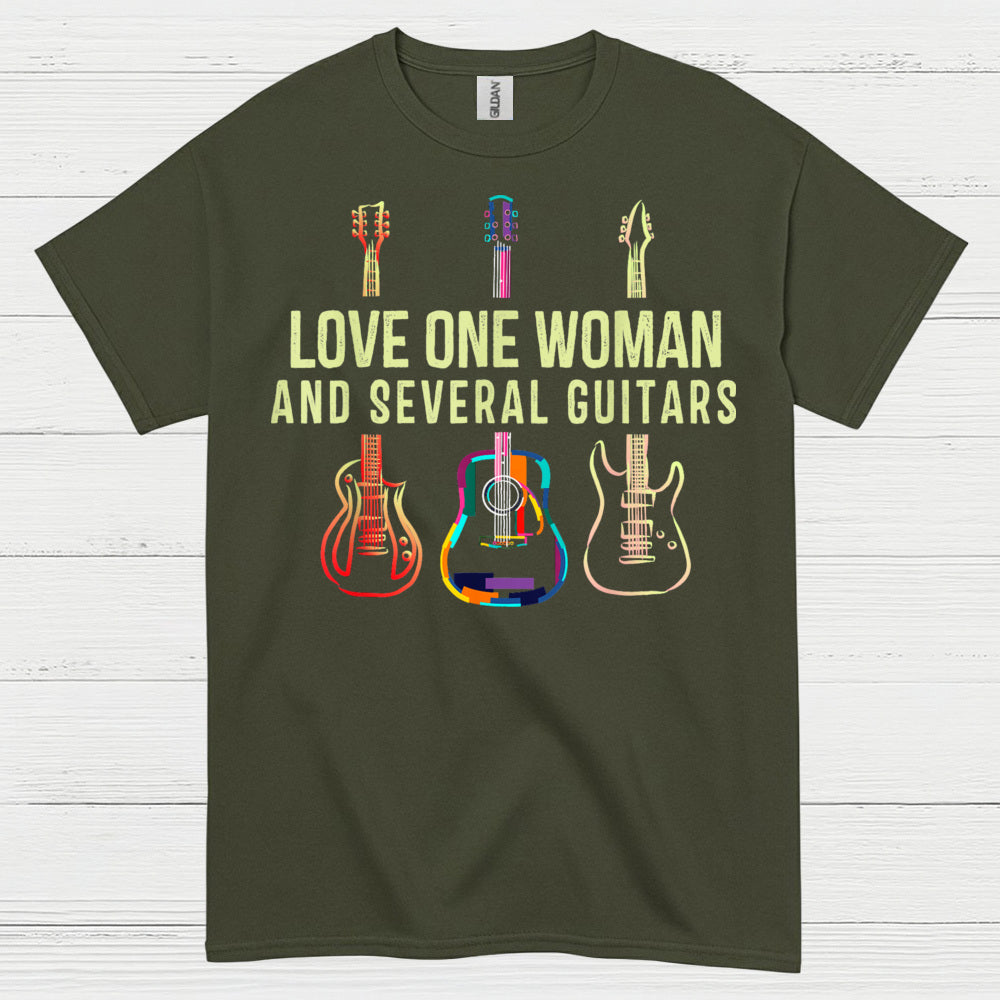 Love One Woman And Several Guitars T Shirt