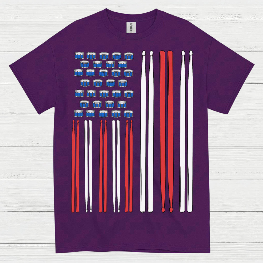 American Drummer Flag T Shirt