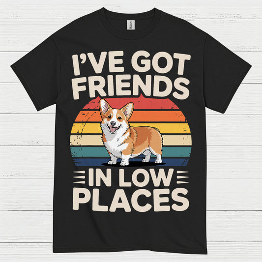 Friends In Low Places Corgi Retro T Shirt
