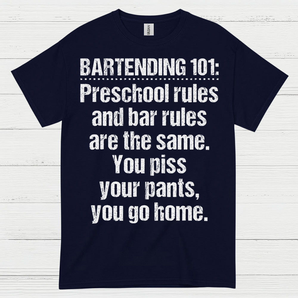 Bartending 101 Rules Humor T Shirt