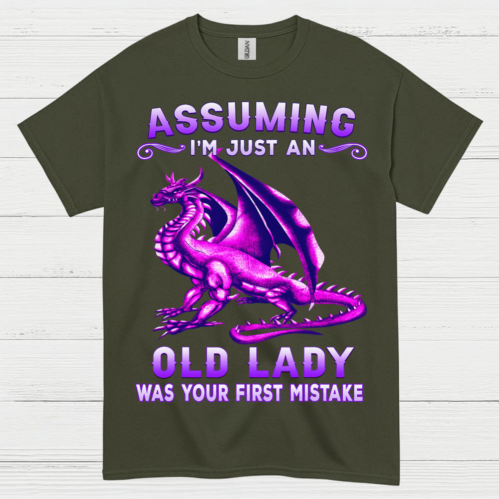 Old Lady Dragon Power T Shirt