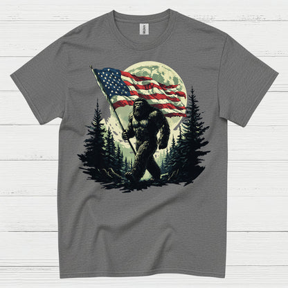 Freedom Walk American Flag Bigfoot T Shirt