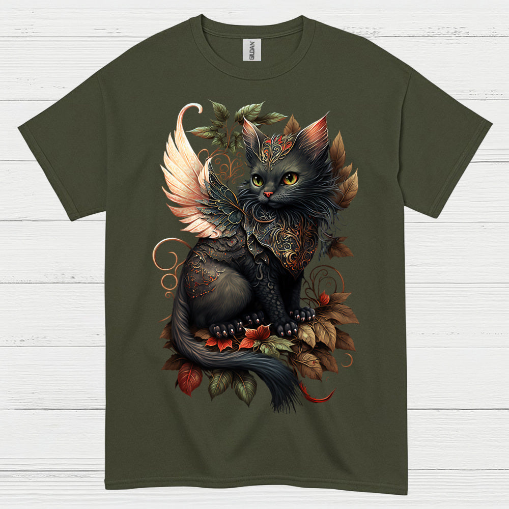 Mystical Winged Cat Dragon T Shirt