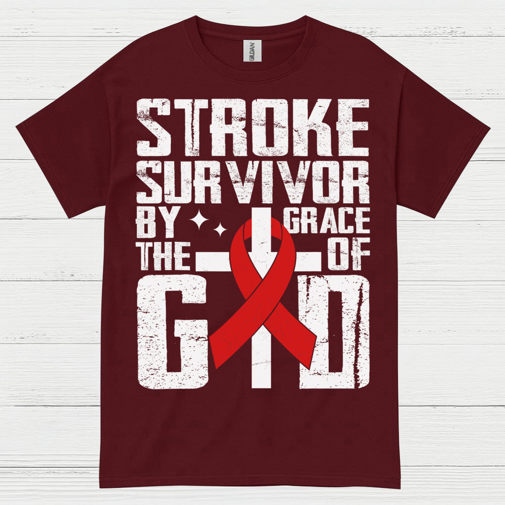 Stroke Survivor By The Grace Of God Awareness T Shirt