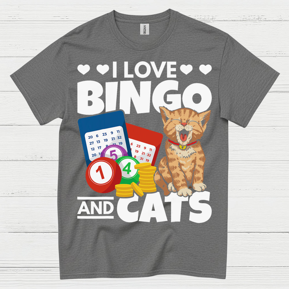I Love Bingo And Cats T Shirt