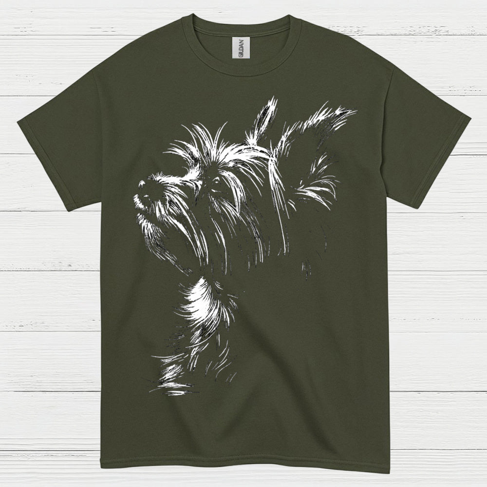 Minimal Dog Sketch Portrait T Shirt