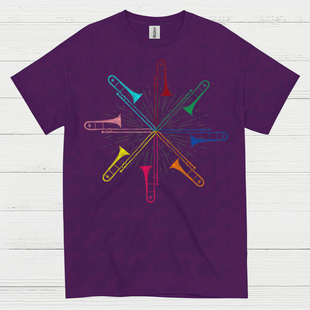 Color Burst Trombone Art T Shirt