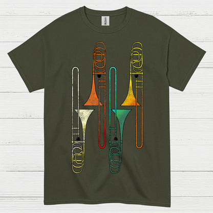 Vintage Trombone Art T Shirt