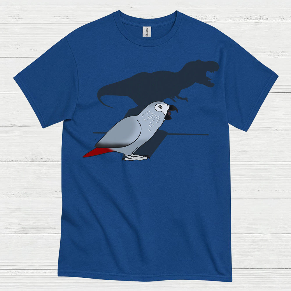 Funny African Grey Dinosaur Shadow T Shirt