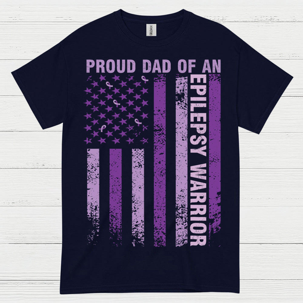 Proud Dad Epilepsy Warrior Flag T Shirt