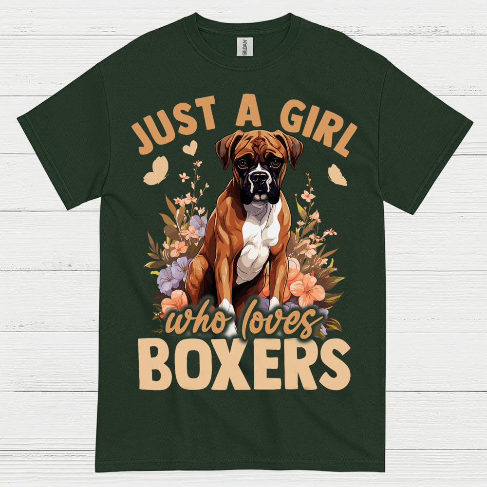 Boxer Lover Girl Floral T Shirt