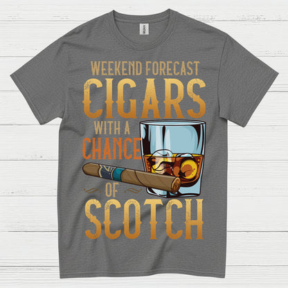 Weekend Forecast Cigars And Scotch T Shirt
