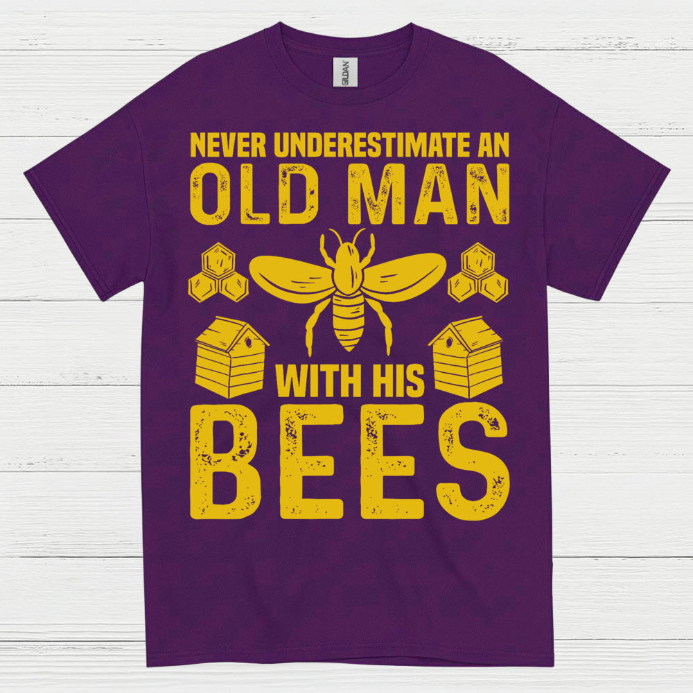 Never Underestimate An Old Man Bees T Shirt