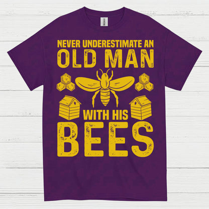 Never Underestimate An Old Man Bees T Shirt