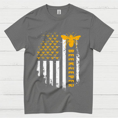 Beekeeper American Flag Bee Lover T Shirt