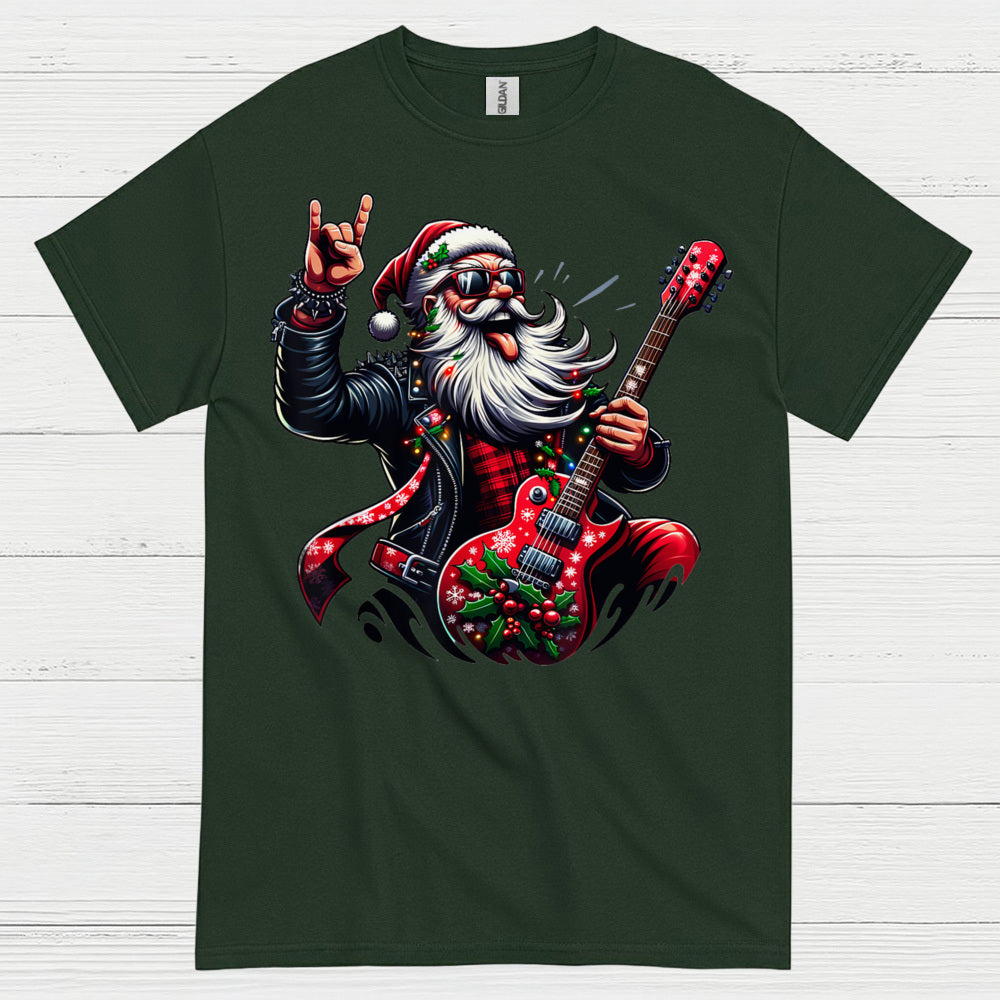 Rocking Santa Guitar T Shirt