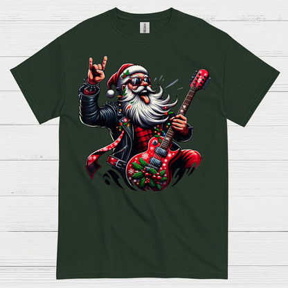 Rocking Santa Guitar T Shirt