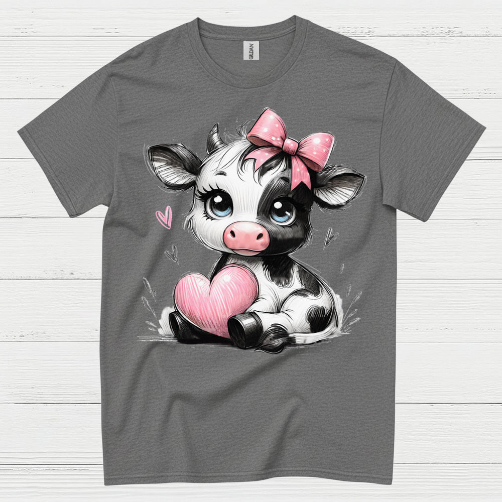 Cute Baby Cow Heart T Shirt