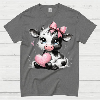 Cute Baby Cow Heart T Shirt