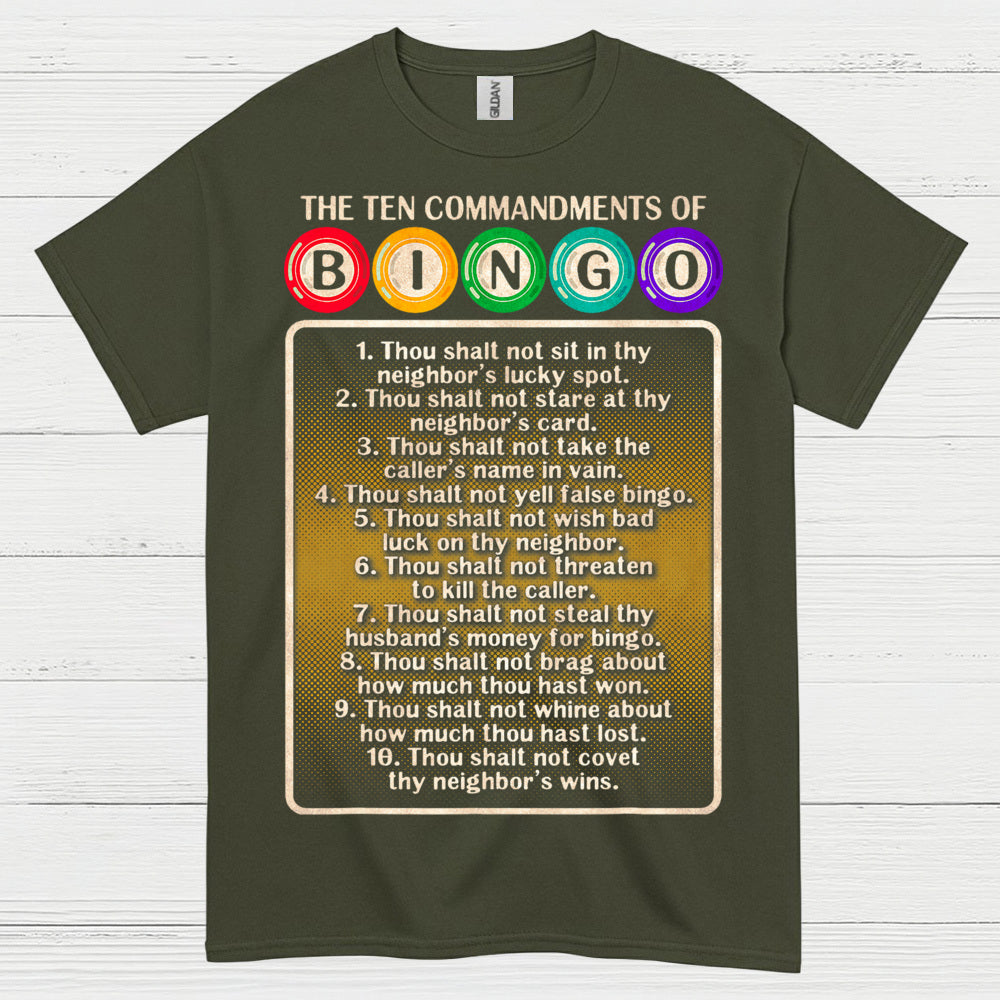 Ten Commandments Of Bingo T Shirt