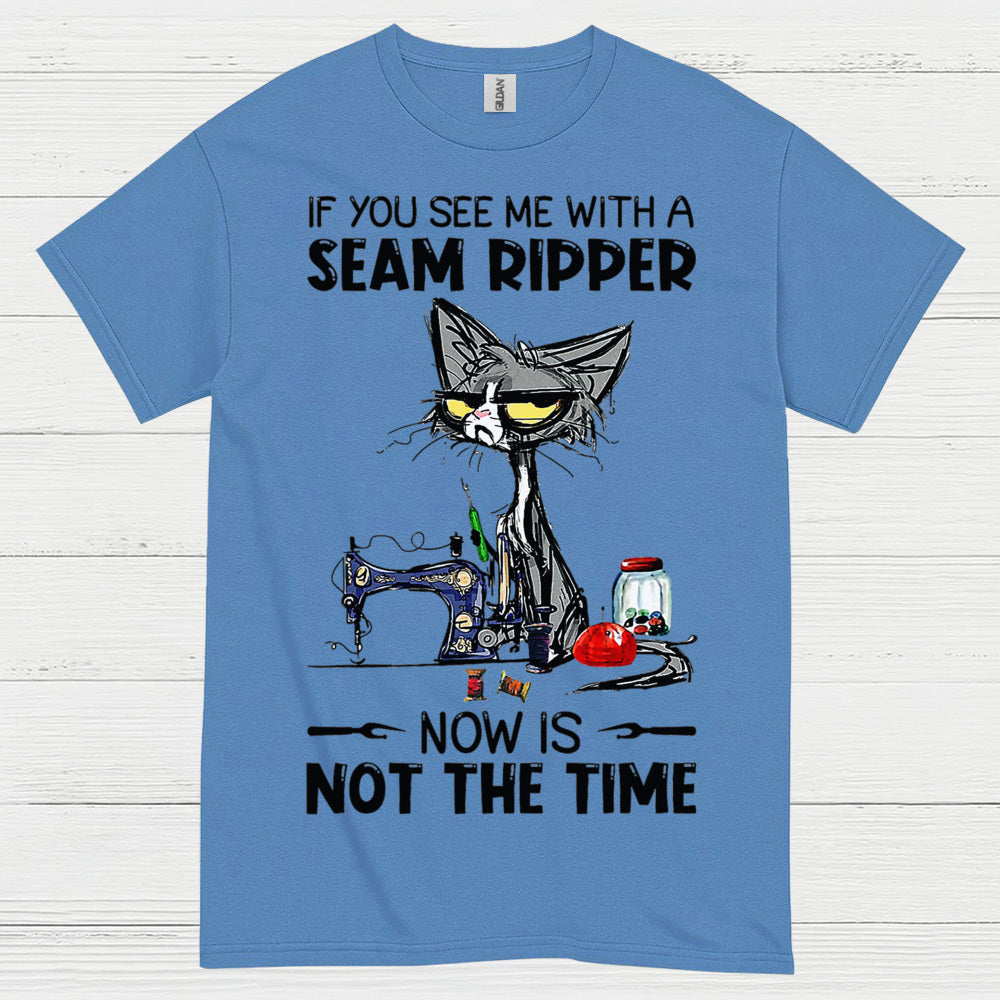 Seam Ripper Cat Sewing Humor T Shirt
