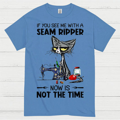 Seam Ripper Cat Sewing Humor T Shirt