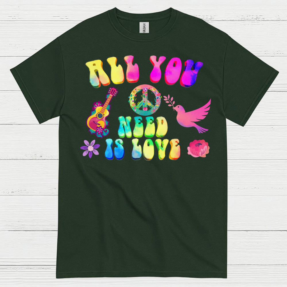 All You Need Is Love Retro Hippie T Shirt