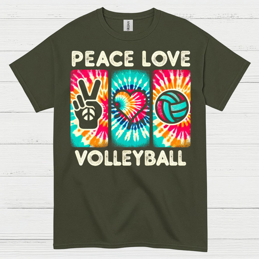 Peace Love Volleyball T Shirt