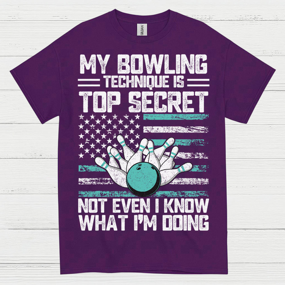 Top Secret Bowling American Flag T Shirt