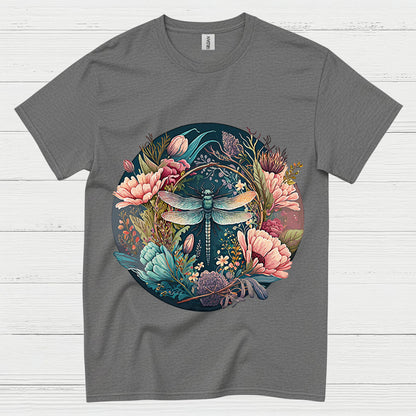 Dragonfly Floral Harmony T Shirt