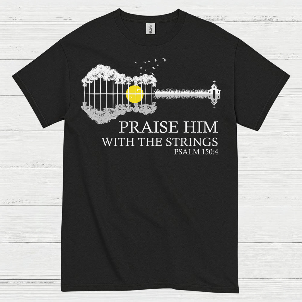 Strings of Praise Christian Guitar T Shirt